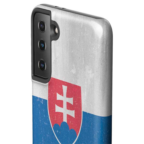 Slovakia Flag Distressed Galaxy S21 Plus 5G Pro Case