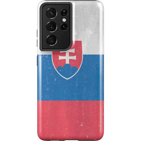 Slovakia Flag Distressed Galaxy S21 Ultra 5G Pro Case