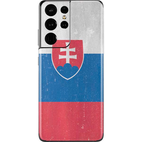 Slovakia Flag Distressed Galaxy S21 Ultra 5G Skin