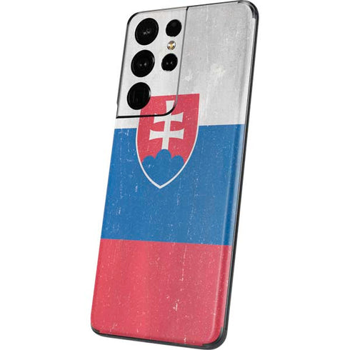 Slovakia Flag Distressed Galaxy S21 Ultra 5G Skin