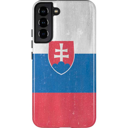Slovakia Flag Distressed Galaxy S22 Plus Pro Case