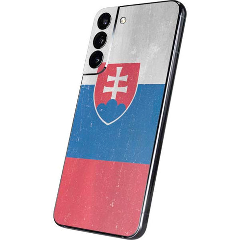 Slovakia Flag Distressed Galaxy S22 Plus Skin