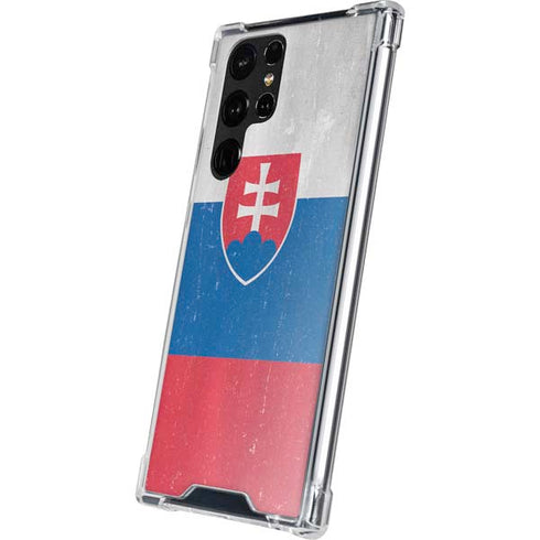 Slovakia Flag Distressed Galaxy S22 Ultra Clear Case