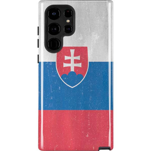 Slovakia Flag Distressed Galaxy S22 Ultra Pro Case