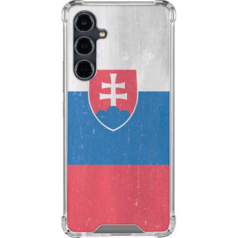 Slovakia Flag Distressed Galaxy S23 FE Clear Case