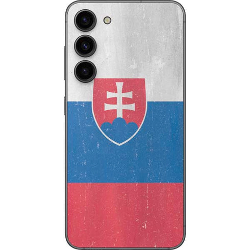 Slovakia Flag Distressed Galaxy S23 Plus Skin