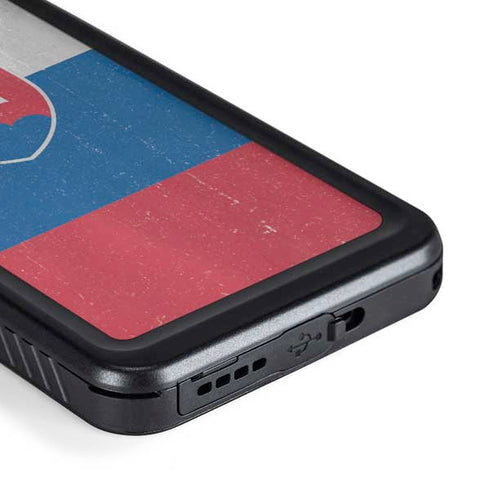 Slovakia Flag Distressed Galaxy S23 Plus Waterproof Case