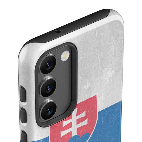 Slovakia Flag Distressed Galaxy S23 Pro Case
