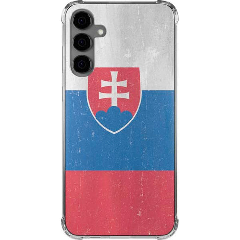 Slovakia Flag Distressed Galaxy S24 Plus Clear Case