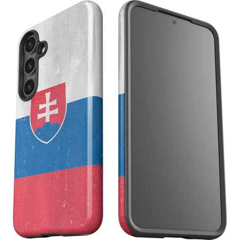 Slovakia Flag Distressed Galaxy S24 Plus Impact Case