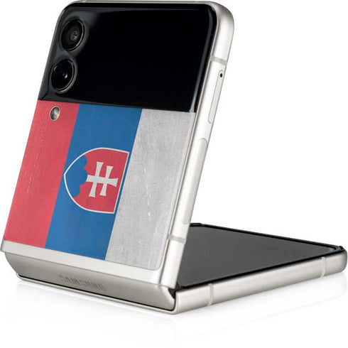 Slovakia Flag Distressed Galaxy Z Flip4 5G Skin