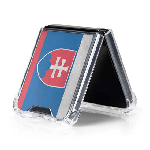 Slovakia Flag Distressed Galaxy Z Flip5 5G Clear Case