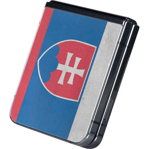 Slovakia Flag Distressed Galaxy Z Flip5 5G Skin