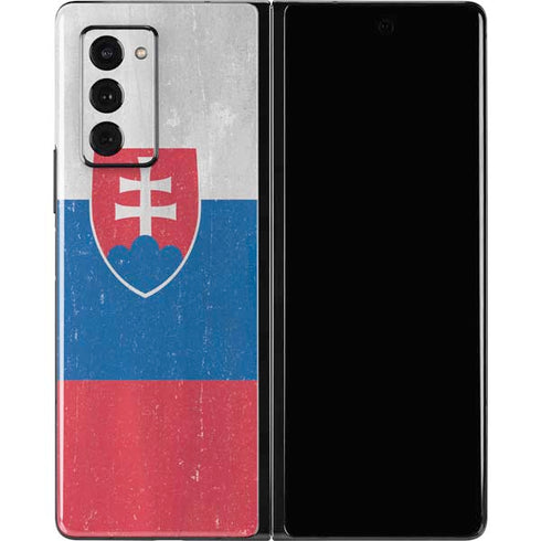 Slovakia Flag Distressed Galaxy Z Fold2 5G Skin