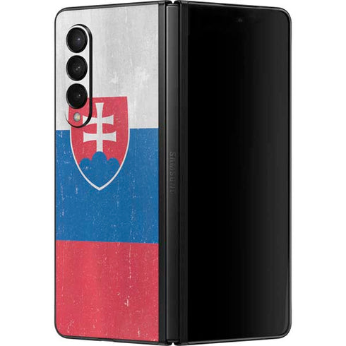 Slovakia Flag Distressed Galaxy Z Fold3 5G Skin