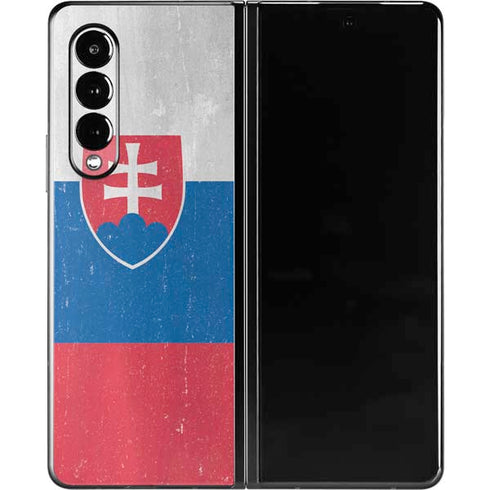 Slovakia Flag Distressed Galaxy Z Fold3 5G Skin