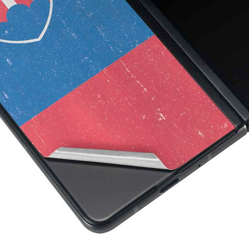 Slovakia Flag Distressed Galaxy Z Fold3 5G Skin