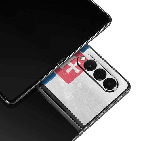 Slovakia Flag Distressed Galaxy Z Fold3 5G Skin