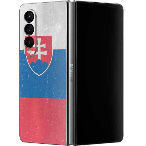 Slovakia Flag Distressed Galaxy Z Fold4 5G Skin