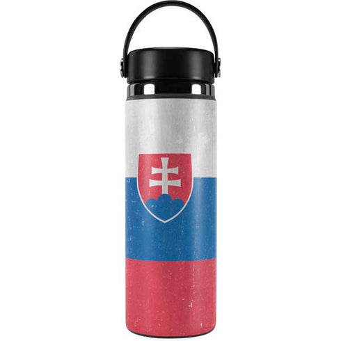 Slovakia Flag Distressed Hydro Flask 20oz Wide Mouth Skin