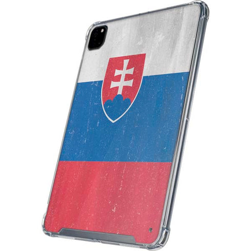 Slovakia Flag Distressed iPad Pro 12.9in (2020) Clear Case