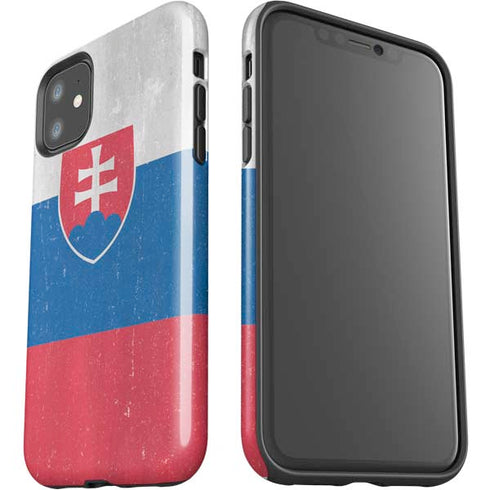 Slovakia Flag Distressed iPhone 11 Impact Case