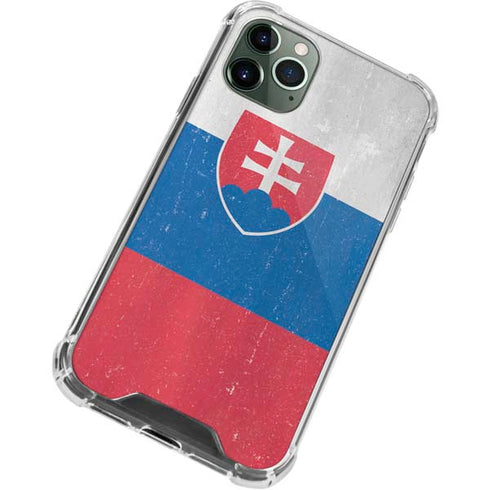 Slovakia Flag Distressed iPhone 11 Pro Max Clear Case