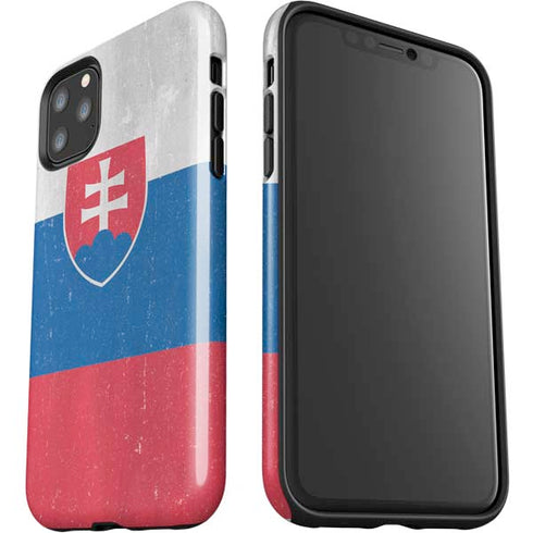 Slovakia Flag Distressed iPhone 11 Pro Max Impact Case