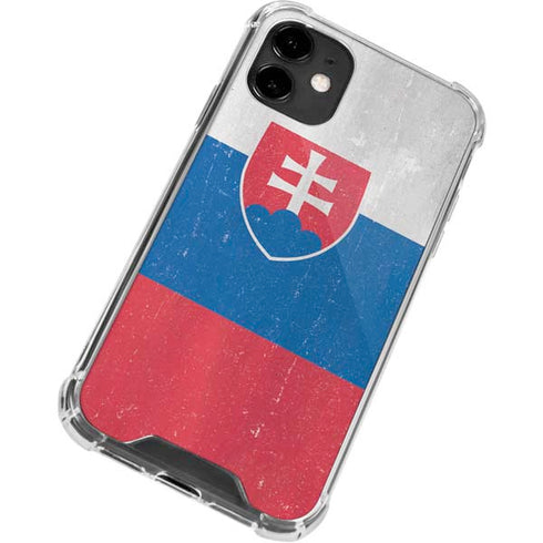 Slovakia Flag Distressed iPhone 12 Clear Case