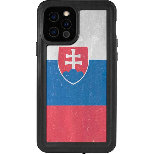 Slovakia Flag Distressed iPhone 12 Pro Waterproof Case
