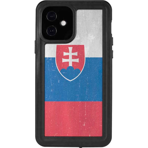 Slovakia Flag Distressed iPhone 12 Waterproof Case