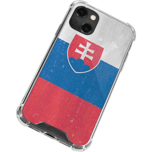 Slovakia Flag Distressed iPhone 13 Mini Clear Case