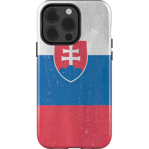 Slovakia Flag Distressed iPhone 13 Pro Impact Case