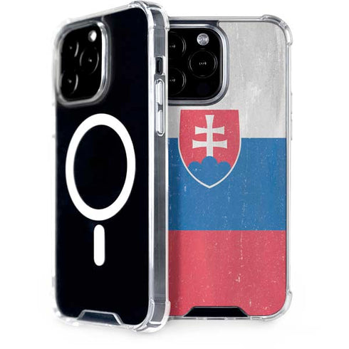 Slovakia Flag Distressed iPhone 13 Pro Max MagSafe Case