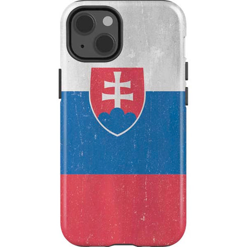 Slovakia Flag Distressed iPhone 14 Impact Case