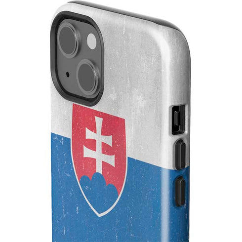 Slovakia Flag Distressed iPhone 15 Impact Case