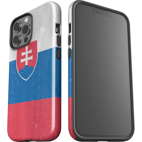 Slovakia Flag Distressed iPhone 15 Pro Max Impact Case