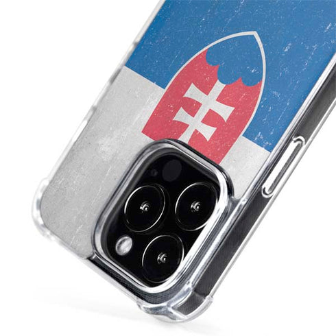 Slovakia Flag Distressed iPhone 15 Pro Max MagSafe Case
