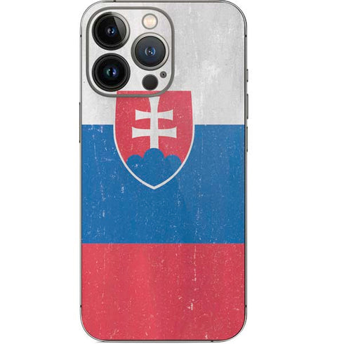 Slovakia Flag Distressed iPhone 14 Pro Skin