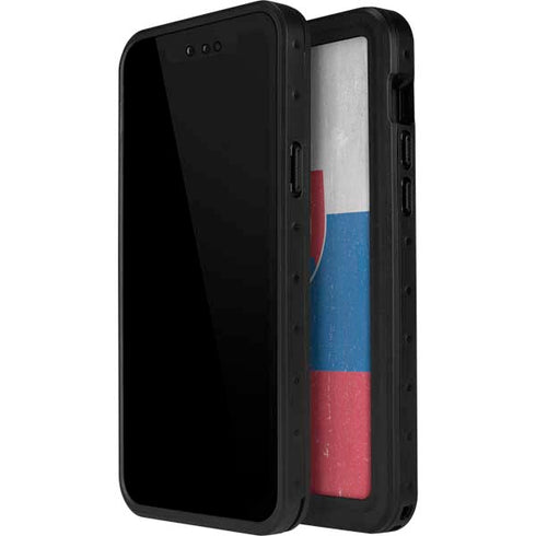 Slovakia Flag Distressed iPhone 14 Pro Waterproof Case
