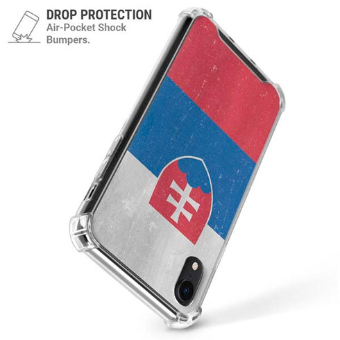 Slovakia Flag Distressed iPhone XR Clear Case