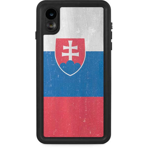 Slovakia Flag Distressed iPhone XR Waterproof Case