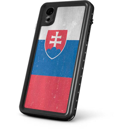 Slovakia Flag Distressed iPhone XR Waterproof Case