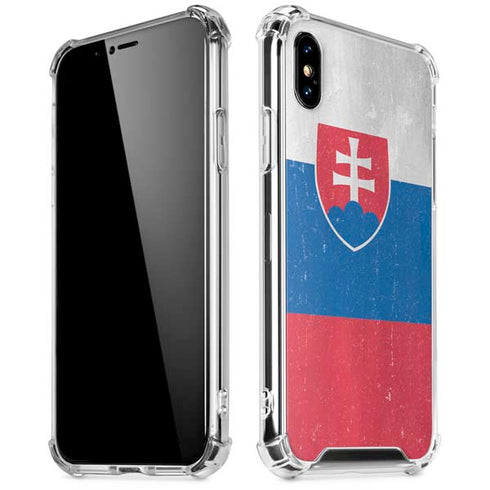 Slovakia Flag Distressed iPhone XS Max Clear Case