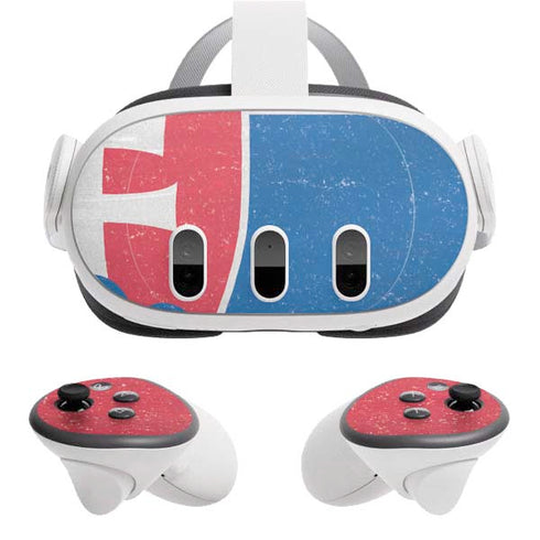 Slovakia Flag Distressed Meta Quest 3 Skin
