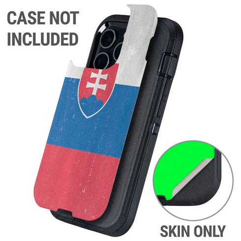Slovakia Flag Distressed Otterbox Defender iPhone Skin