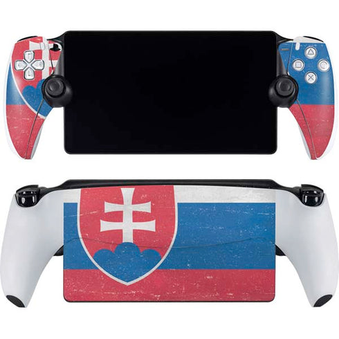 Slovakia Flag Distressed PlayStation Portal Remote Player Skin