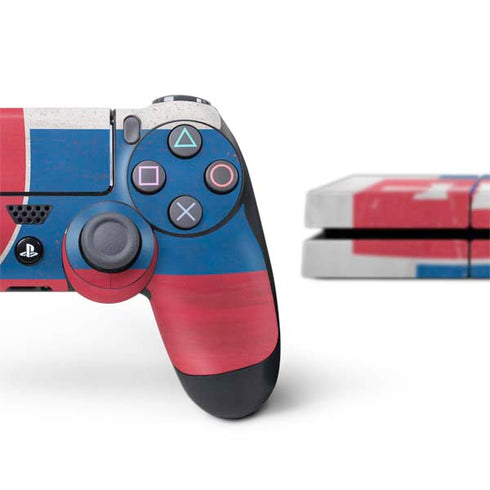 Slovakia Flag Distressed PS4 Console and Controller Bundle Skin
