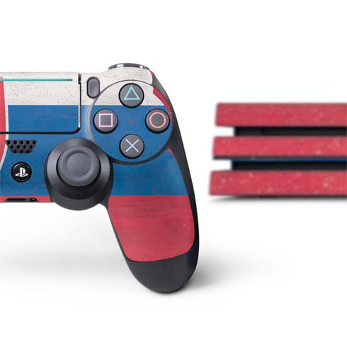 Slovakia Flag Distressed PS4 Pro Bundle Skin