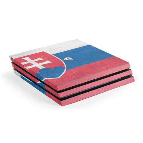 Slovakia Flag Distressed PS4 Pro Console Skin